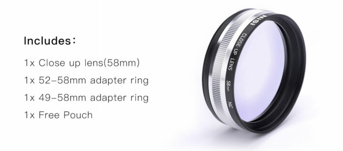 NiSi Close Up Lens Kit NC 58mm (with 49 and 52mm adaptors) Close Up Lens | NiSi Optics USA | 8