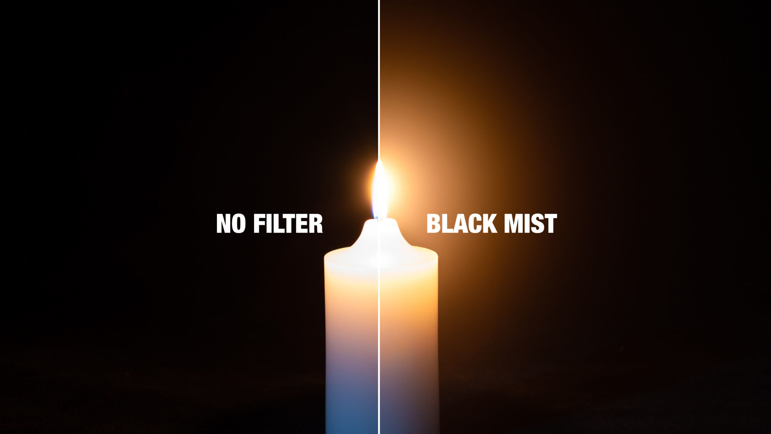 تفاوت تصویر شمع در هنگام استفاده و عدم استفاده از فیلتر دیفیوزر (Nisi Black Mist)