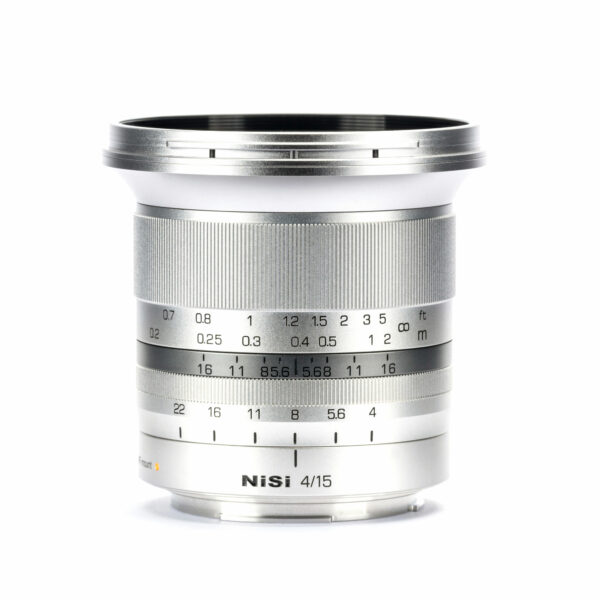 NiSi 15mm f/4 Sunstar Super Wide Angle Full Frame ASPH Lens in Silver (Sony E Mount) NiSi 15mm Sunstar Super Wide Angle Lens (Full Frame) | NiSi Optics USA | 16