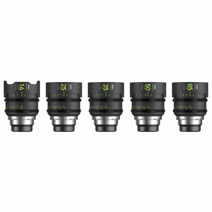 NiSi ATHENA PRIME Full Frame Cinema Lens Kit with 5 Lenses 14mm T2.4, 25mm T1.9, 35mm T1.9, 50mm T1.9, 85mm T1.9 + Hard Case (PL Mount) NiSi Athena Cinema Lenses | NiSi Optics USA | 9