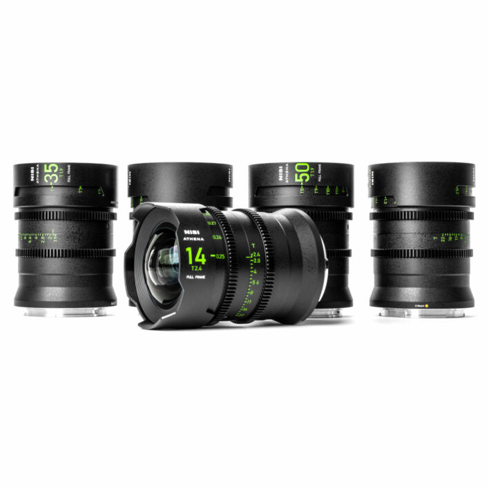 NiSi ATHENA PRIME Full Frame Cinema Lens Kit with 5 Lenses 14mm T2.4, 25mm T1.9, 35mm T1.9, 50mm T1.9, 85mm T1.9 + Hard Case (G Mount | No Drop In Filter) G Mount | NiSi Optics USA | 3