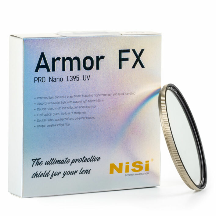 NiSi 77mm Armor FX PRO Nano L395 UV Protection Filter Armor FX (Brass Frame) | NiSi Optics USA | 2
