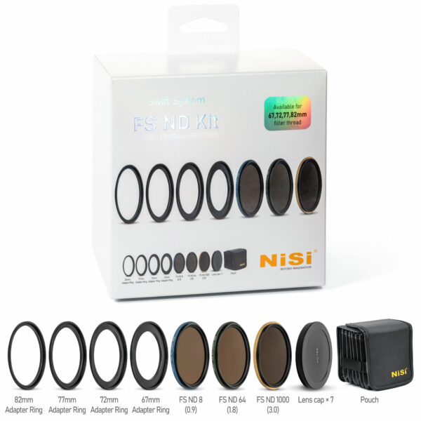 NiSi SWIFT FS ND Filter Kit with ND8 (3 Stop), ND64 (6 Stop) and ND1000 (10 Stop) for 67mm | 72mm | 77mm | 82mm Filter Threads + Case NiSi Circular Filter | NiSi Optics USA |