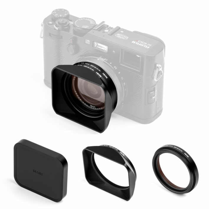 NiSi X100 Series NC UV Filter with 49mm Filter Adaptor, Metal Lens Hood and Lens Cap for Fujifilm X100/X100S/X100F/X100T/X100V/X100VI (Black) Compact Camera Filters | NiSi Optics USA |