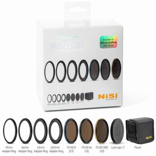 NiSi SWIFT FS ND Filter Kit with ND8 (3 Stop), ND64 (6 Stop) and ND1000 (10 Stop) for 40.5mm | 43mm | 46mm | 49mm Filter Threads + Case NiSi Circular Filter | NiSi Optics USA | 2