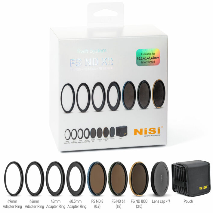 NiSi SWIFT FS ND Filter Kit with ND8 (3 Stop), ND64 (6 Stop) and ND1000 (10 Stop) for 40.5mm | 43mm | 46mm | 49mm Filter Threads + Case NiSi Circular Filter | NiSi Optics USA |