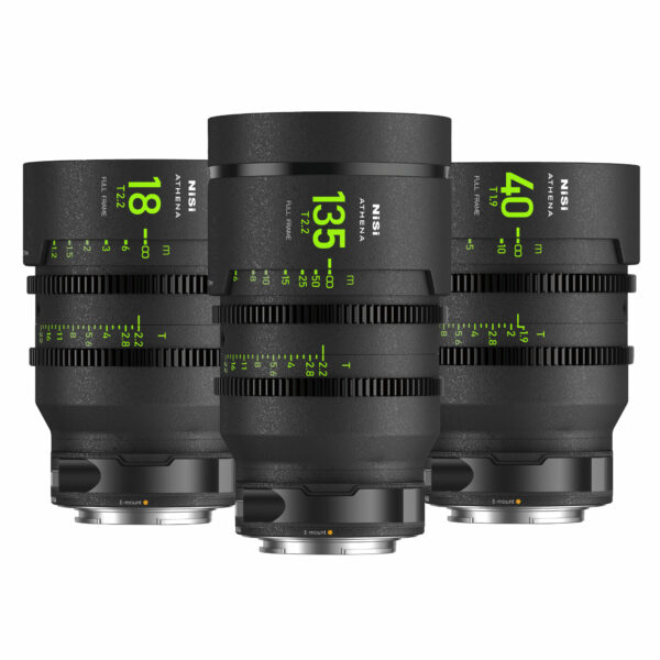 NiSi ATHENA PRIME Full Frame Cinema Lens ADD-ON Kit with 3 Lenses 18mm T2.2, 40mm T1.9, 135mm T2.2 + Hard Case (E Mount) Add-On Kit (3 Lenses) | NiSi Optics USA |