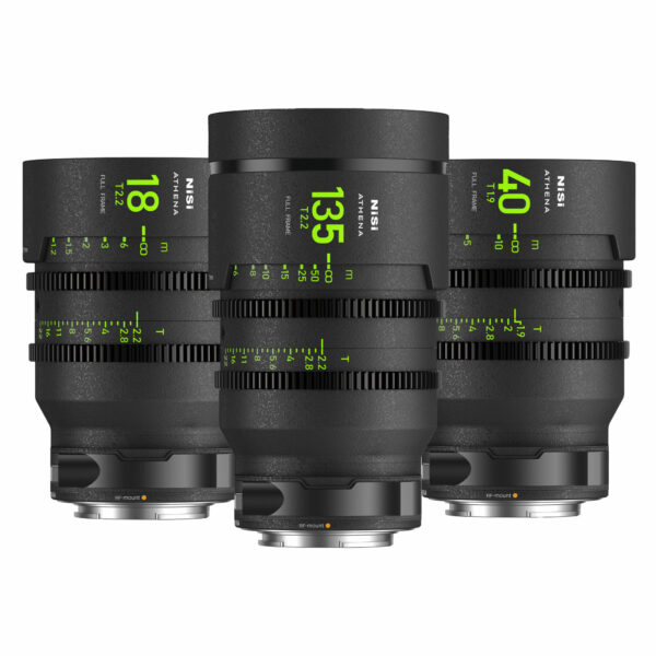 NiSi ATHENA PRIME Full Frame Cinema Lens ADD-ON Kit with 3 Lenses 18mm T2.2, 40mm T1.9, 135mm T2.2 + Hard Case (RF Mount) Add-On Kit (3 Lenses) | NiSi Optics USA |