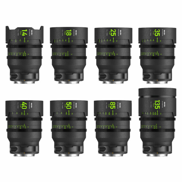 NiSi ATHENA PRIME Full Frame Cinema Lens MASTER Kit with 8 Lenses 14mm T2.4, 18mm T2.2, 25mm T1.9, 35mm T1.9, 40mm T1.9, 50mm T1.9, 85mm T1.9, 135mm T2.2 + Hard Case (RF Mount) Master Kit (8 Lenses) | NiSi Optics USA |
