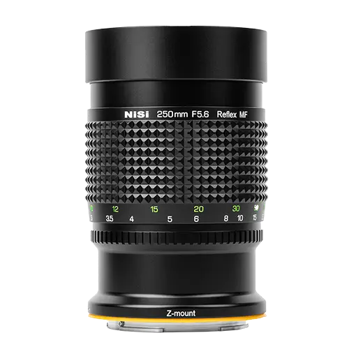 BTS プレミアムフォト LYS SYS MOS 公式 NiSi 250mm f/5.6 Reflex Lens Manual Focus (X Mount) | NiSi Optics USA