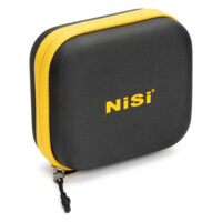 NiSi Caddy III Circular Filter Pouch closed, angled view leading with the yellow YKK zipper