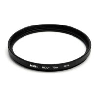 NiSi 72mm NC UV filter for Hasselblad with solid brass frame on a white background