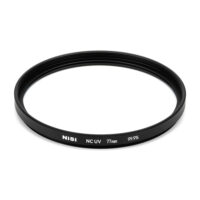 NiSi 77mm NC UV filter for Hasselblad with solid brass frame on a white background