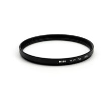 Low angle view of the NiSi 77mm NC UV for Hasselblad showing the slim brass frame
